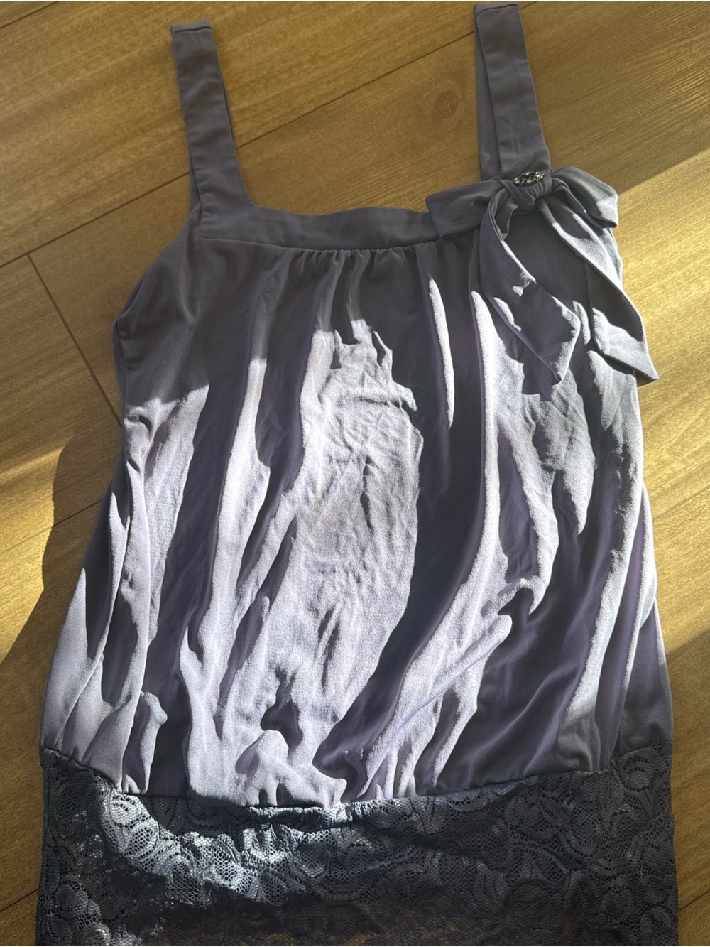 Maurices Sleeveless Tank Top with Bow in Dusty Lavender